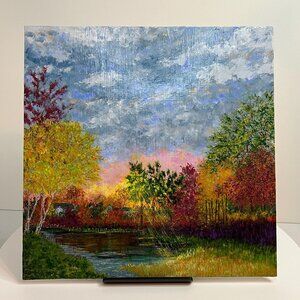 The Colors of Autumn - Acrylic Nature Theme Landscape Painting in Size 12 x 12